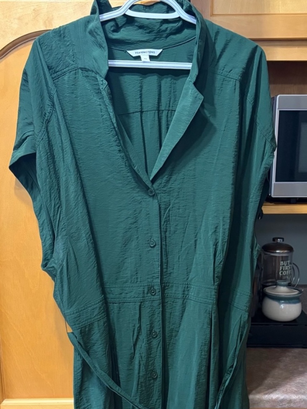 Short-sleeve midi shirt dress